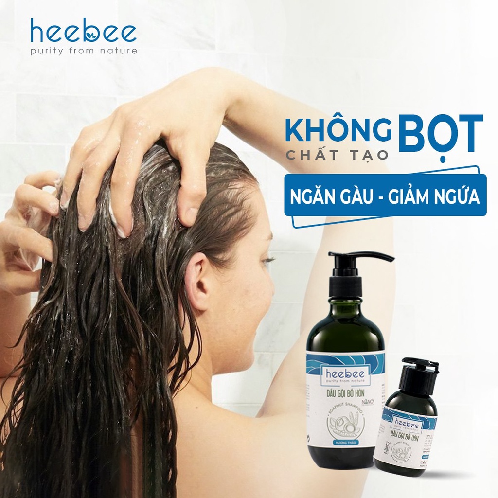 Dầu gội thảo dược Bồ Hòn Heebee ngăn gàu, giảm ngứa, bảo vệ da đầu 300ml-500ml