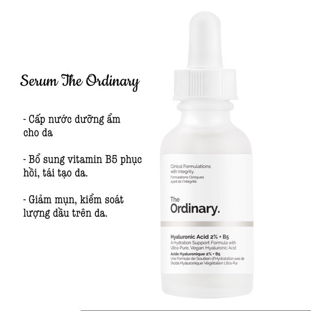 Serum The Ordinary Hyaluronic Acid 2% + B5 Cấp Ẩm Phục Hồi Da 30ml - PINK BEAUTY