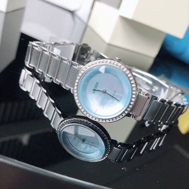 Đồng hồ nữ Citizen EM0480-52N xanh thiên thanh