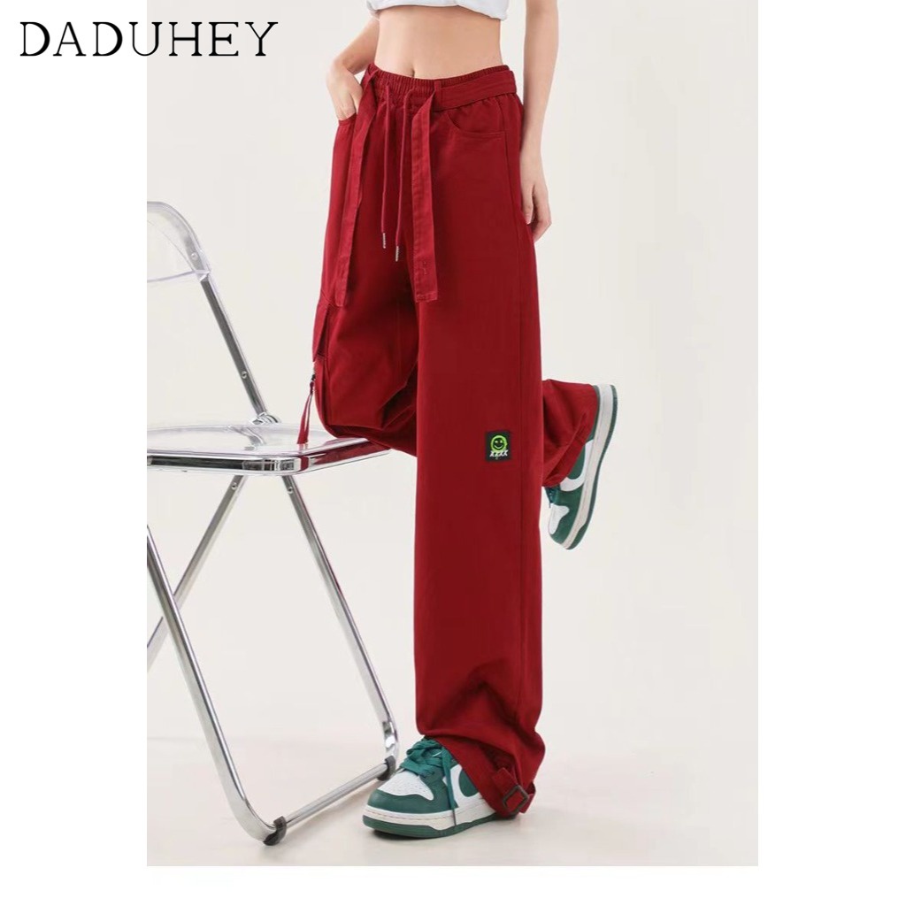 DaDuHey Men's and Women's Summer 2022 New Trendy Retro Straight Casual Pants Ins Hong Kong Style Fashion and Handsome All-Match Loose Cargo Pants