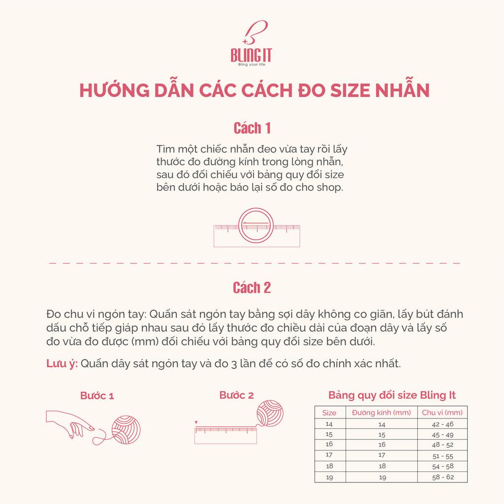 (BST THANH) Nhẫn bạc nữ BLINGIT hình nhụy sen thiết kế đính đá sang trọng quyến rũ BIN425-17