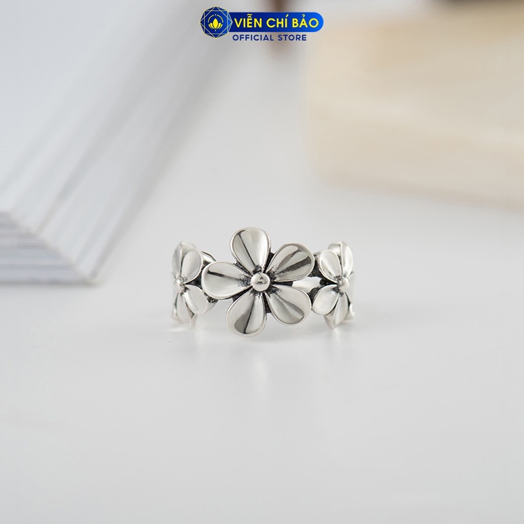 Nhẫn bạc nữ Doris Flower hình hoa free size bạc Thái 925 thời trang phụ kiện trang sức nữ Viễn Chí Bảo N000400