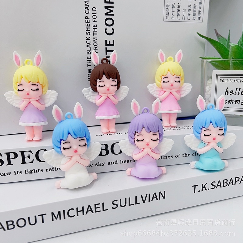 Móc khoá thiên thần cute hoạt hình dễ thương kèm dây treo