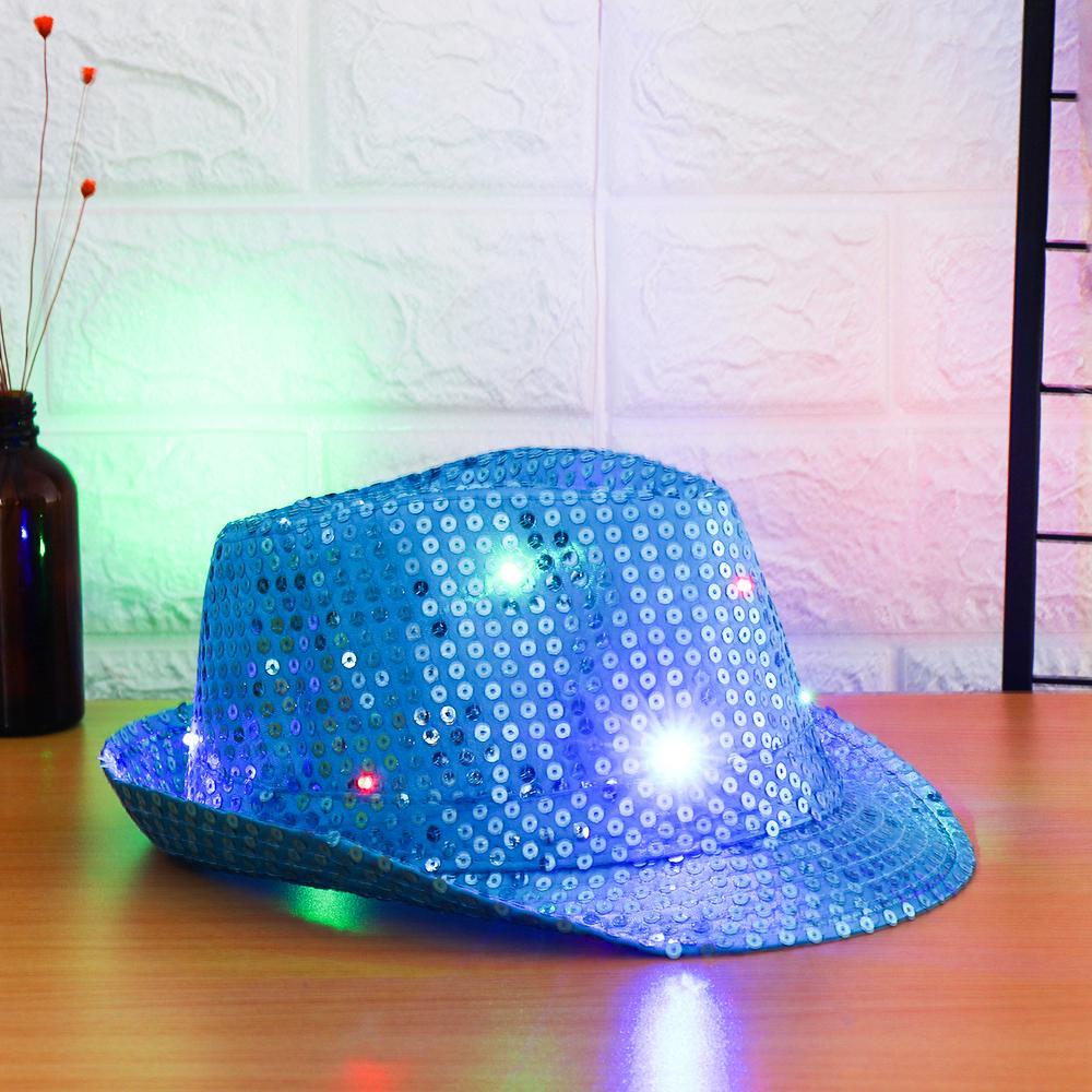 NEXTVN Mũ Fedora Có Đèn Led Nhấp Nháy Thời Trang Mới Cho Tiệc Khiêu Vũ