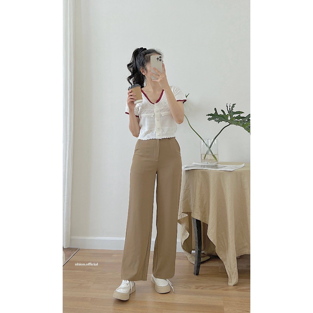Quần tây nữ ống suông basic nhiennhienvintage AQ383