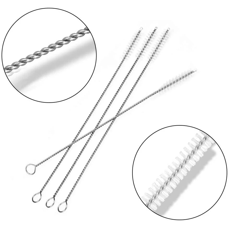 Cọ vệ sinh ống hút/ đầu vòi rót bằng thép không gỉ đa năng tiện lợi