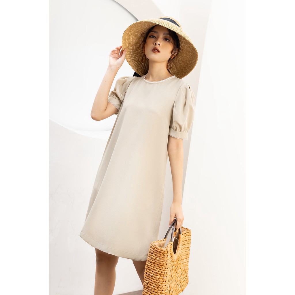 Đầm suông ngắn tay viền cổ ren 20Again DXA0605 | BigBuy360 - bigbuy360.vn
