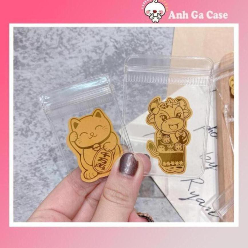 LÁ VÀNG MÈO, TRÂU THẦN TÀI ĐỂ TRONG ỐP ĐIỆN THOẠI VÍ TIỀN MANG TÀI LỘC ⚡Phụ Kiện Điện Thoại⚡️