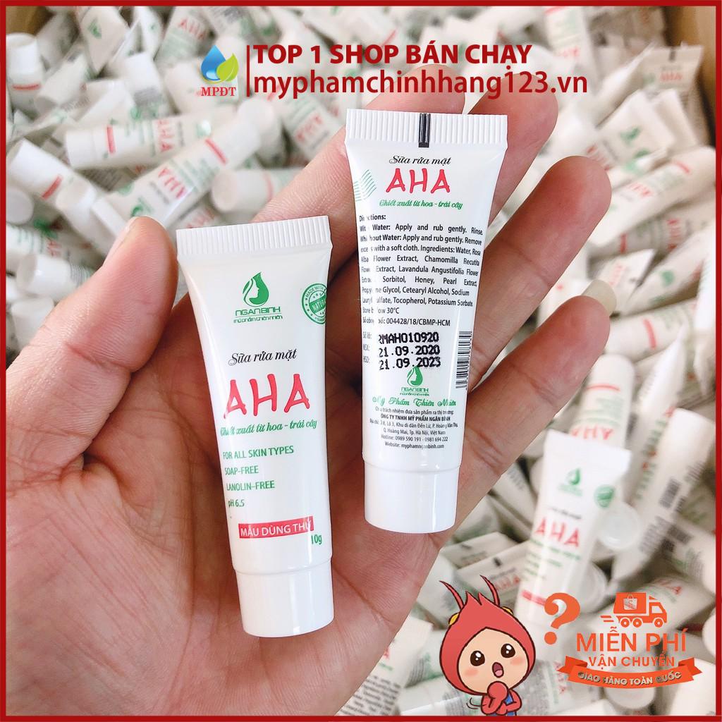 (10GR mẫu mới 2020) Sữa Rửa Mặt AHA chiết xuất từ hoa và trái cây chính hãng Ngân Bình