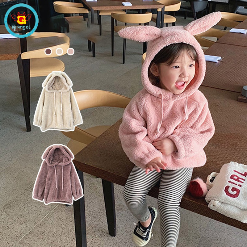 Áo khoác IQ ANGEL vải lông cừu hai mặt giữ ấm mùa thu đông phong cách mới cho trẻ em