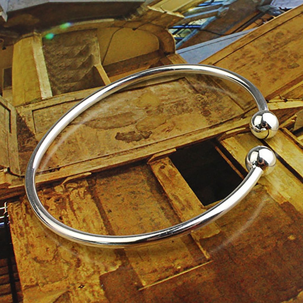 Vòng tay dạng hở mạ bạc đơn giản thời trang