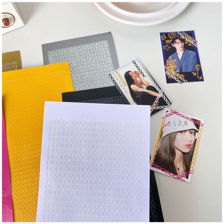 Sticker dải xích_ hình dán trang trí top, card