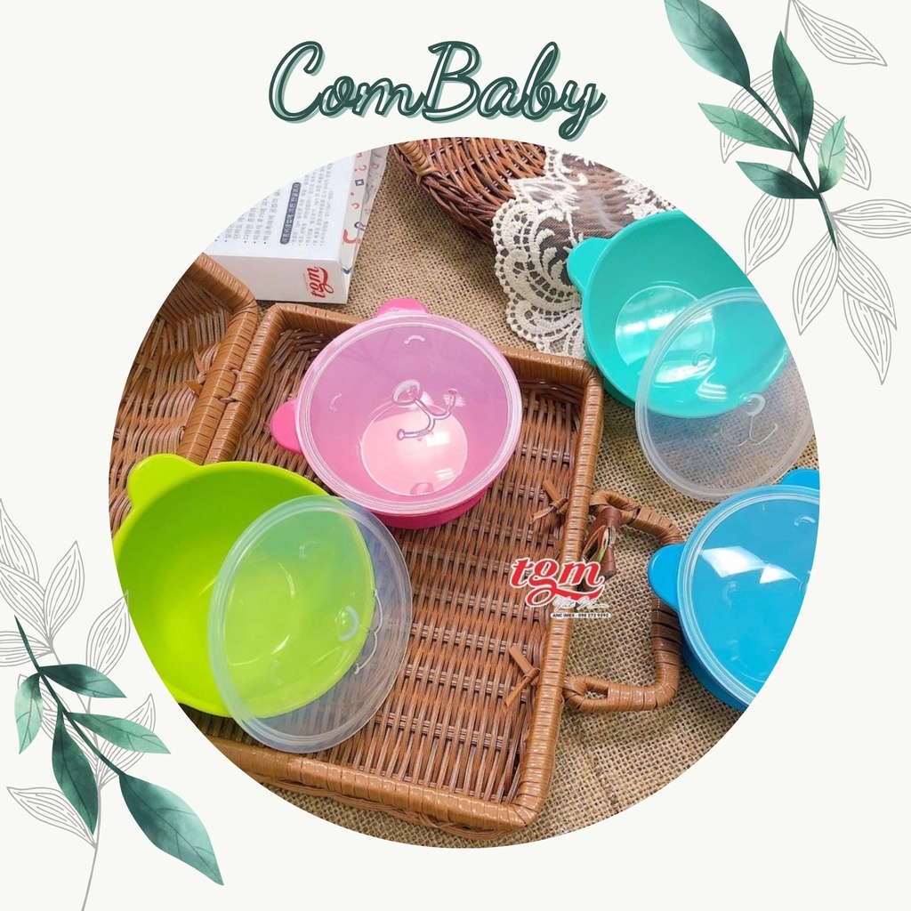 Bát ăn dặm có nắp Silicone hình gấu TGM Hàn Quốc chính hãng