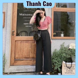 Quần đũi ống rộng dáng dài khoá thật