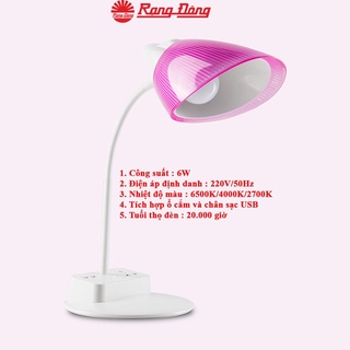 đèn học rạng đông, RD-RL-40 8W (OC-USB)