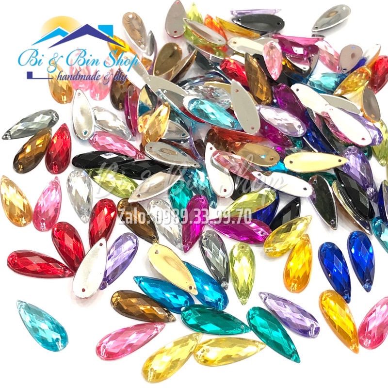 Gói 72 Viên Đá Kết Giọt Nước 9x22mm Đính Kết Trang Phục Thời Trang