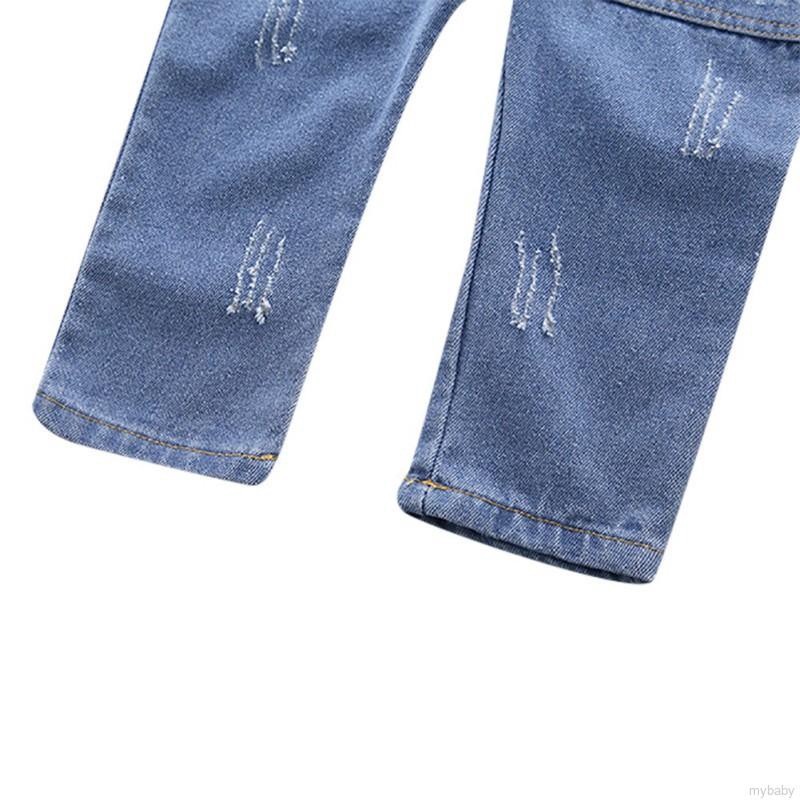 Quần Yếm Denim Màu Trơn Cho Bé Trai