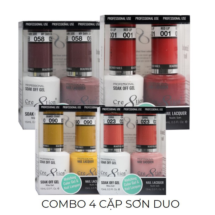 3 CẶP SƠN DUO CRE8TION TẶNG 1 CẶP ( TỰ CHỌN MÀU TRONG 288 MÀU)