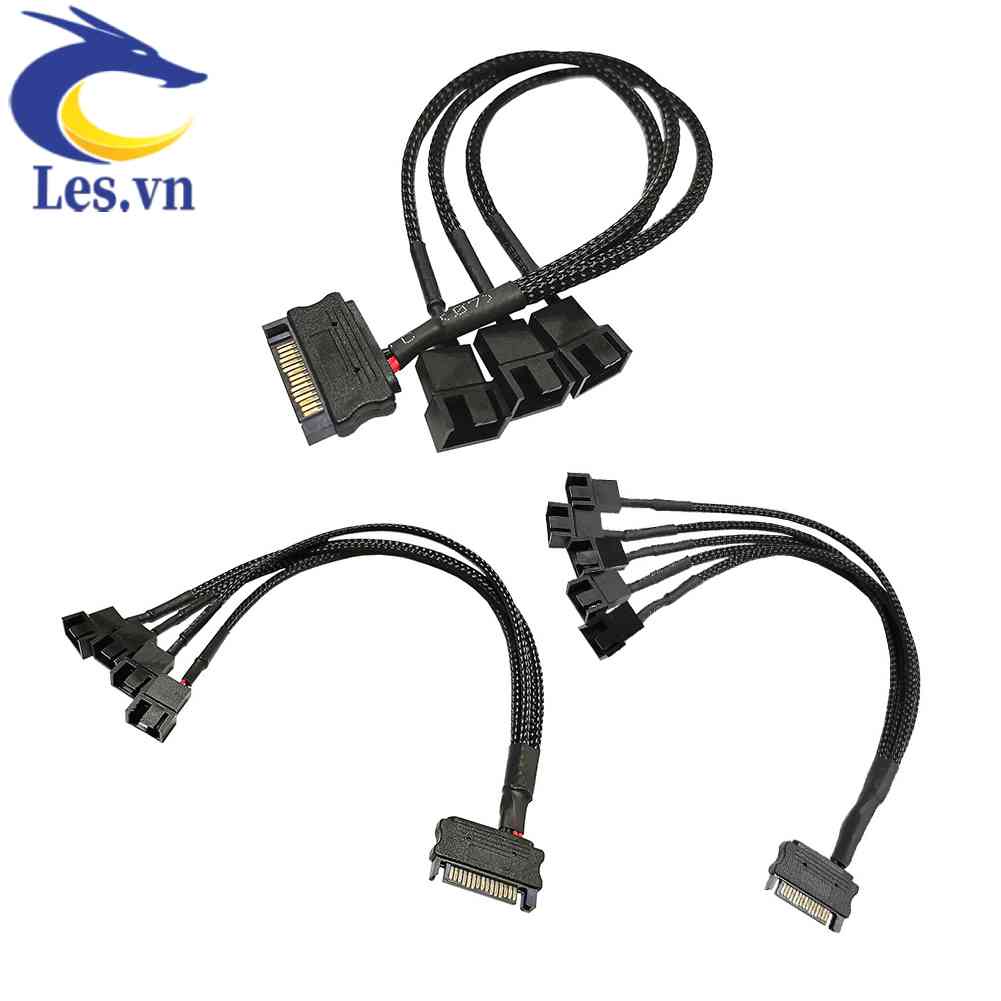 Cáp ChuyểN ĐổI QuạT TảN NhiệT SATA 1 Sang 3 4 5 4-Pin 12V Cho PC