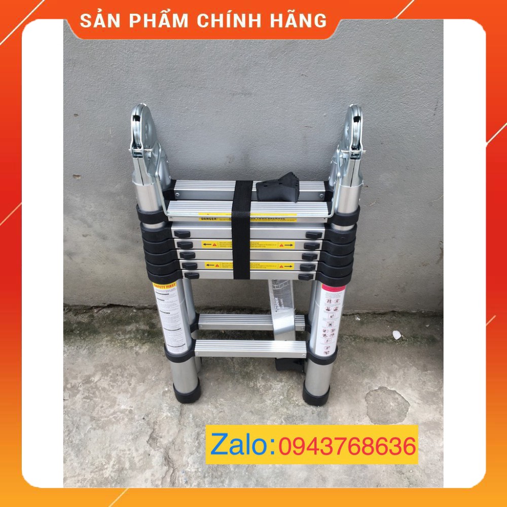 Thang Nhôm Rút Chữ A 3.8M (1.9+1.9)M - BH 2 Năm [Tặng 2 Chốt Thang]