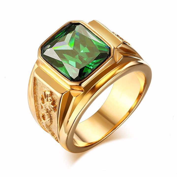 Nhẫn nam chạm rồng mạ vàng 24k