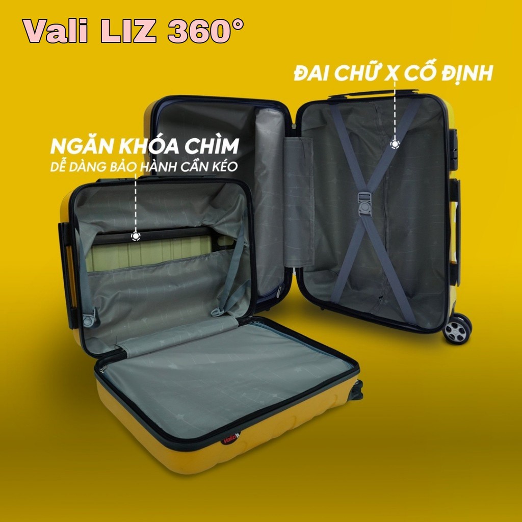 VALI KÉO du lịch xách tay vali SIZE 20 SIZE 24, chống vỡ chống xước. BH 05 năm - MS 808