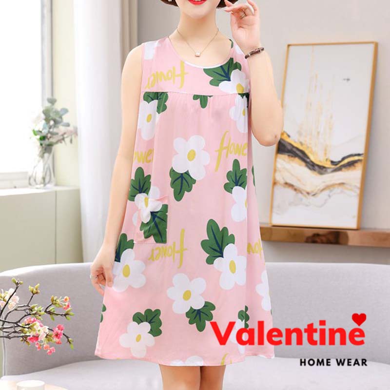Váy ngủ ba lỗ nữ họa tiết nhiệt đới chất vải cotton lanh thoáng mát nhiều màu mã VAV0177 | BigBuy360 - bigbuy360.vn