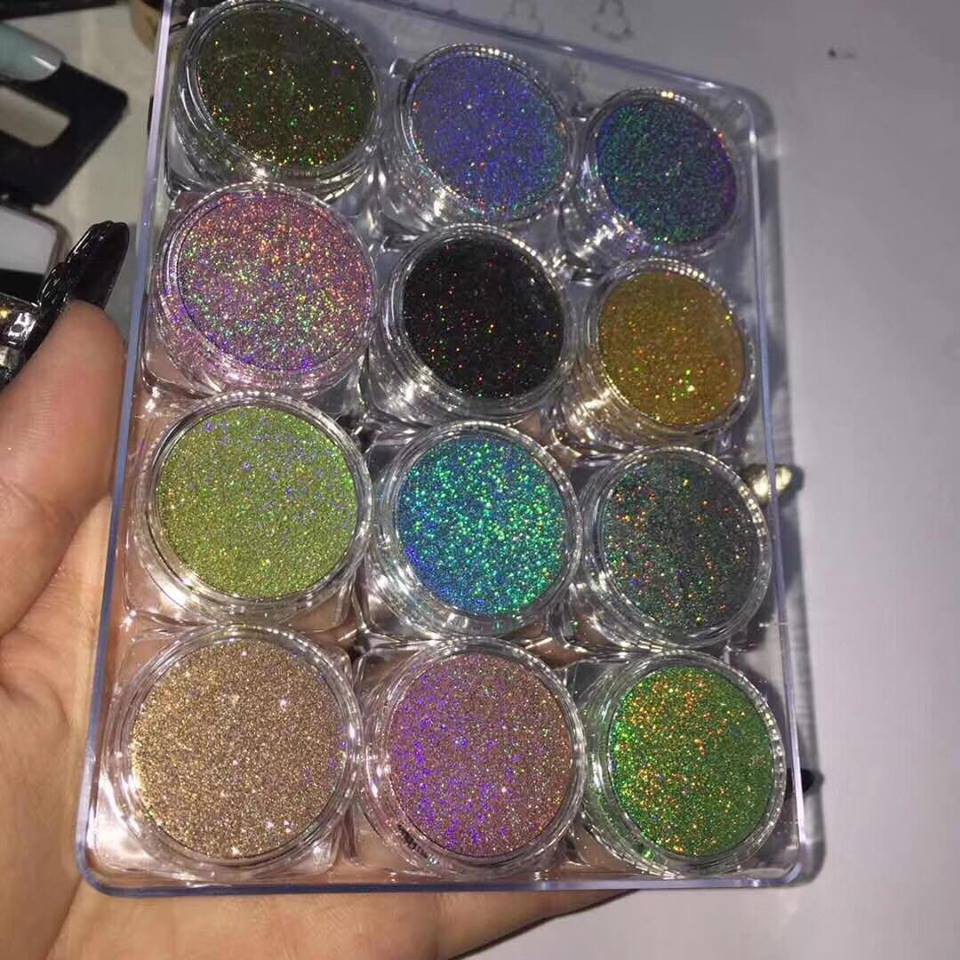 Sét Bột Nhũ Cầu Vồng 12 Màu Cực Xinh
