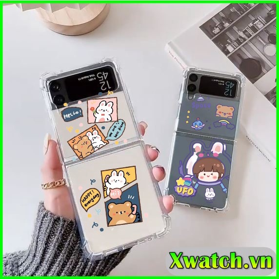 Ốp lưng dẻo in họa tiết Q2 cho Samsung Galaxy Z Flip4 5G / Z Flip 4 / Z Flip3 5G / Z Flip 3 bảo vệ 4 góc