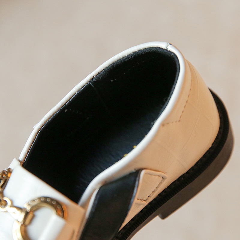 Giày Da Mềm Màu Trơn Thời Trang Vintage Cho Bé Gái Từ 2-16 Tuổi