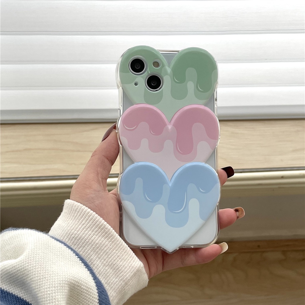 Ốp Điện Thoại TPU Mềm Họa Tiết Trái Tim Xếp Chồng Lên Nhau Cho iphone 13 Pro Max 12 Pro Max