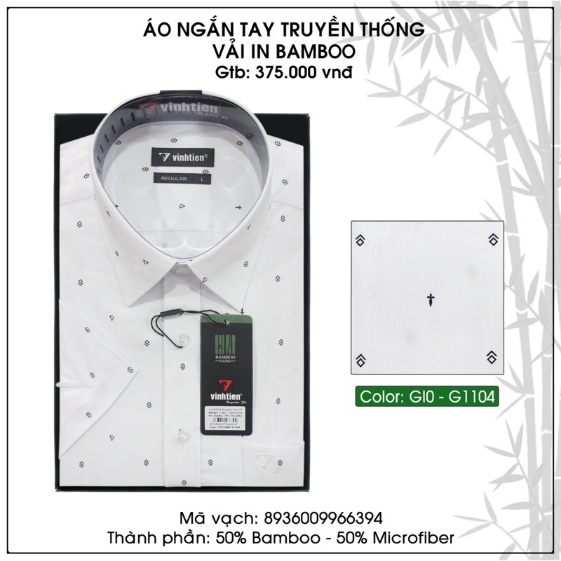 Áo Sơ Mi Họa Tiết Ngắn Tay Bamboo Vạt Ngang Vĩnh Tiến 375 | BigBuy360 - bigbuy360.vn