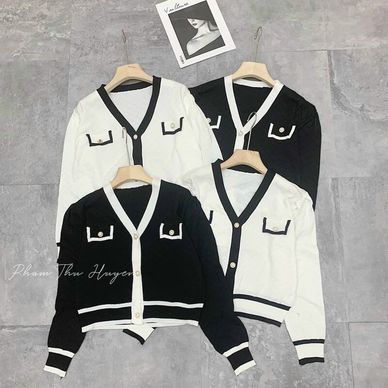 Áo len cổ v phối viền nắp túi Quảng châu | BigBuy360 - bigbuy360.vn