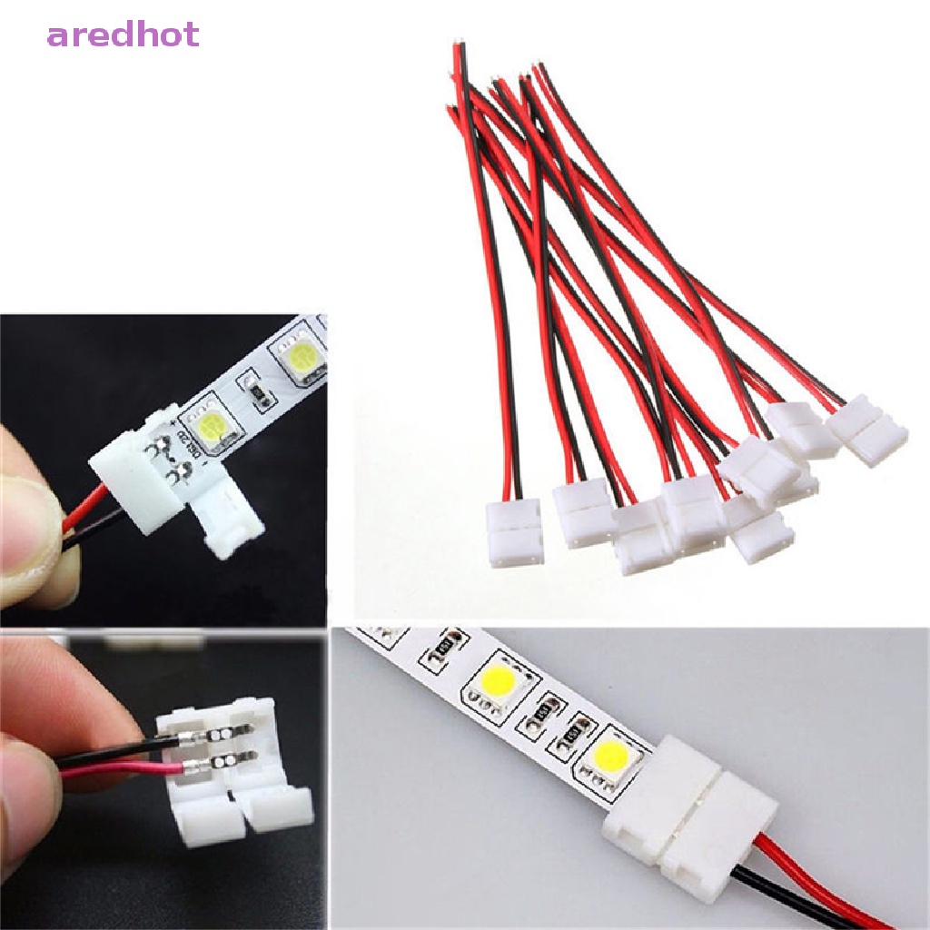 Bộ 10 Đầu Nối PCB 2 Pin Cho Dây Đèn LED 3528 / 5050 Mới