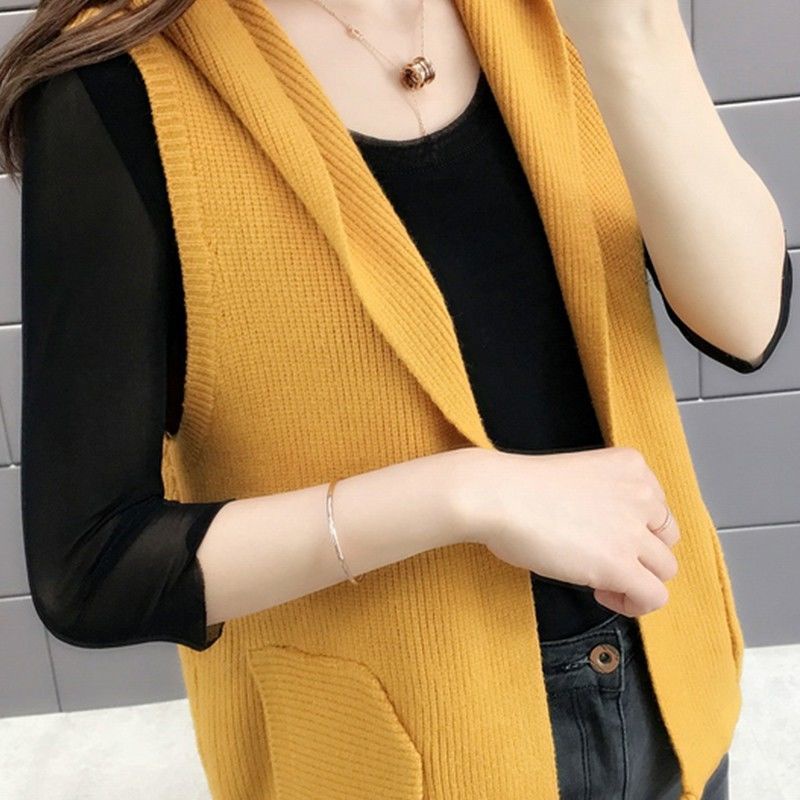 Áo Len Không Tay Có Mũ Trùm Thời Trang Hàn Quốc Cho Nữ | BigBuy360 - bigbuy360.vn