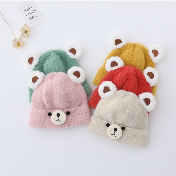 Mũ Len Dệt Kim Dày Dặn Ấm Áp Thời Trang Thu Đông Dễ Thương Cho Bé Trai Và Gái