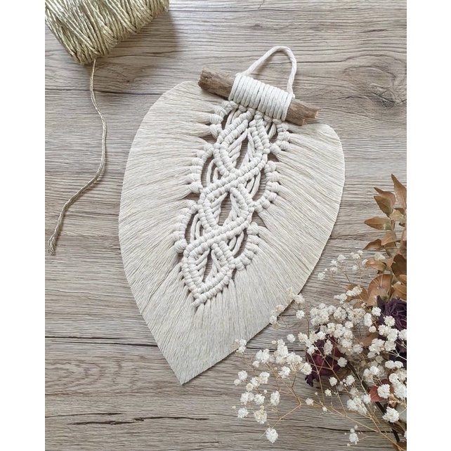 Macrame lá treo tường mini