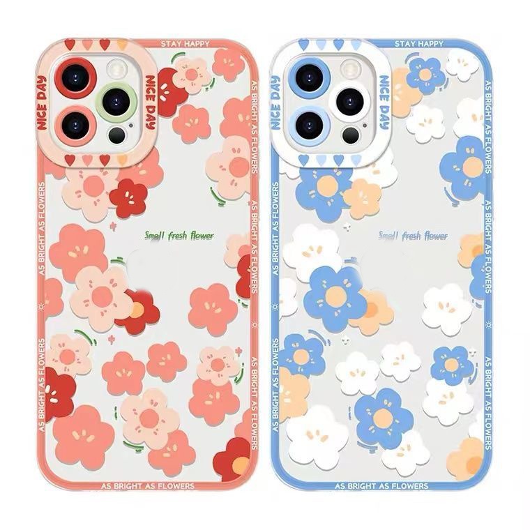 Ốp Điện Thoại Dẻo Trong Suốt Họa Tiết Hoa Xinh Xắn Cho IPhone 13 13pro 12promaxSE2 2020 11 Pro MAX 6S 7 8 Plus XS XR