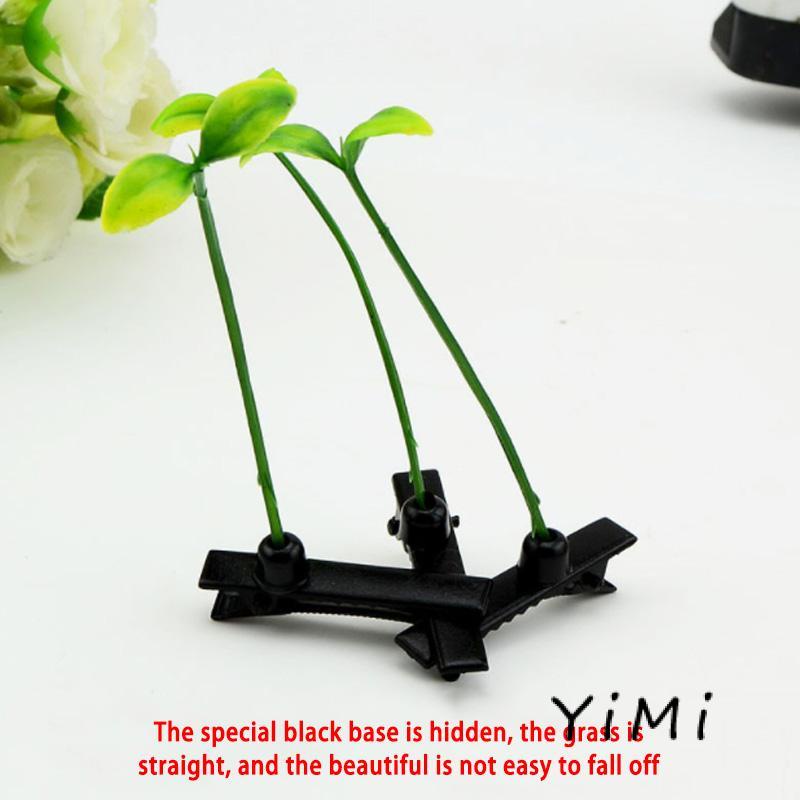 🎀Kẹp Tóc Đính Hạt Đậu Xanh Lá Cây Giá Đỗ Cho Nữ