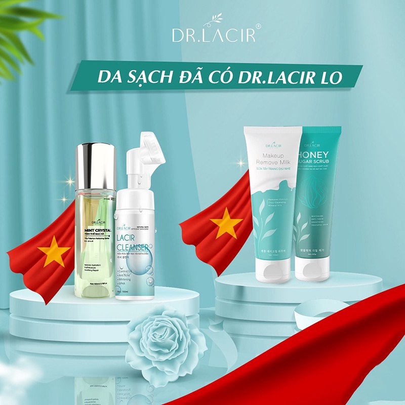 [Combo 10%] chăm sóc da Dr. Lacir 4 sản phẩm làm sạch sâu cho da DR127