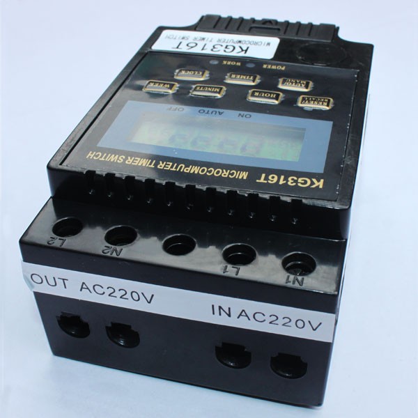 Công tắc hẹn giờ 16 chương trình KG 316T điện áp 220V, công suất tải 25A