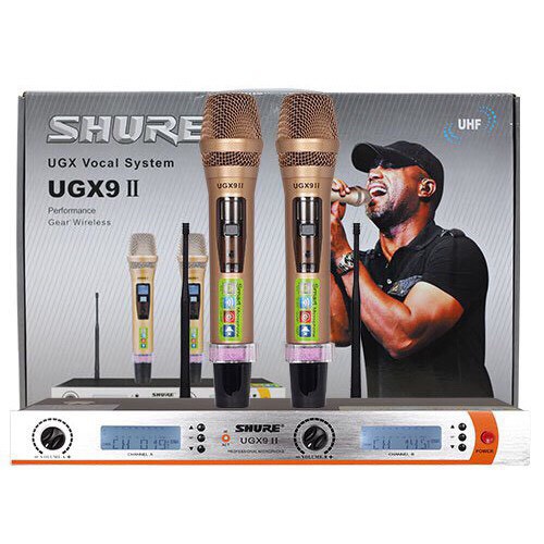 [MẪU MỚI] Micro karaoke UGX50 không dây, hát karaoke gia đình, Board đỏ, 4 anten - cao cấp 5.0 có led hiển thị