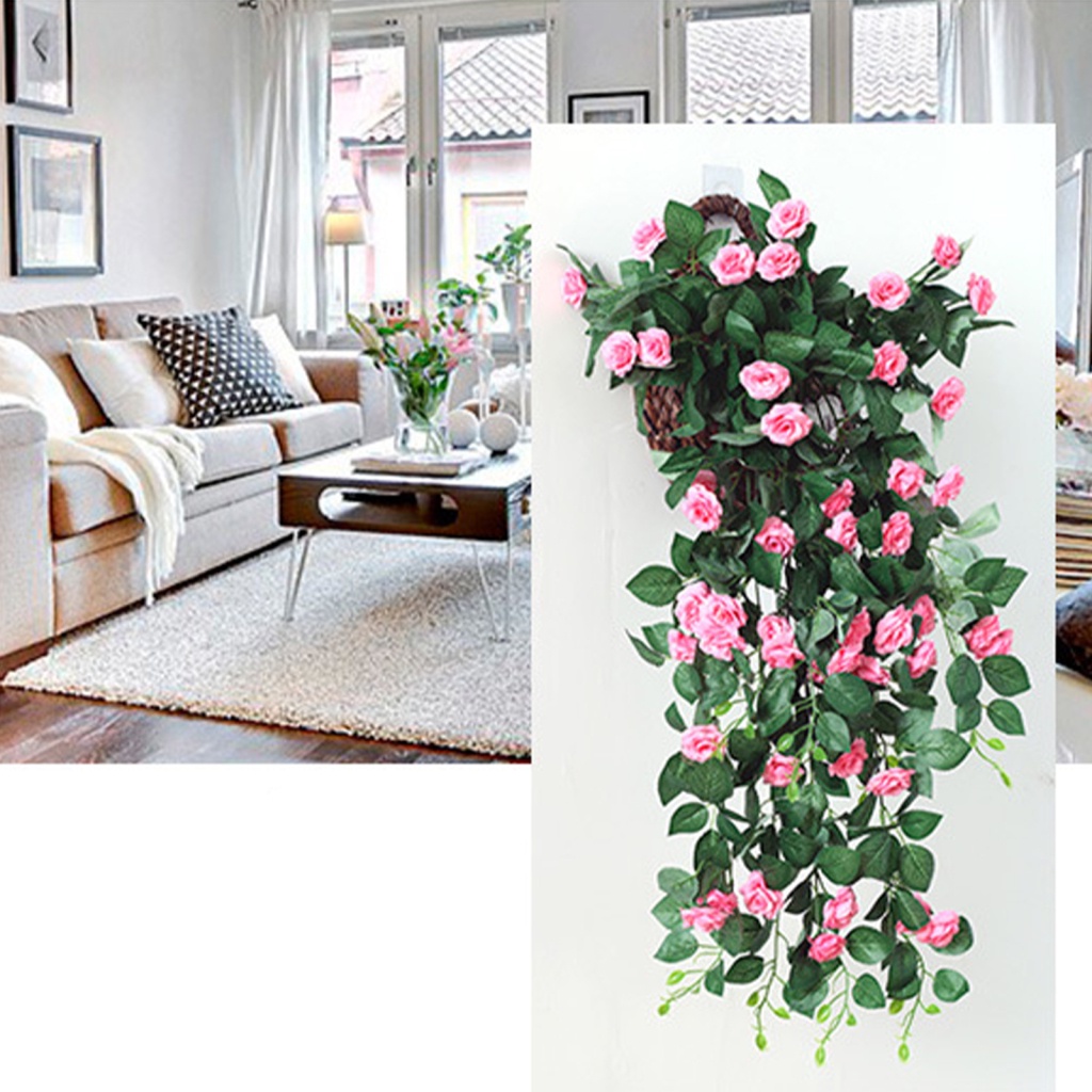 Dây Hoa Hồng Nhân Tạo Treo Tường Trang Trí Nội Thất Mới
