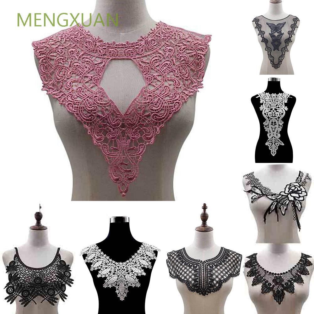 Miếng Vải Ren Thêu Hoa 3D 8 Kiểu Dáng Trang Trí Cổ Áo Tiện Dụng