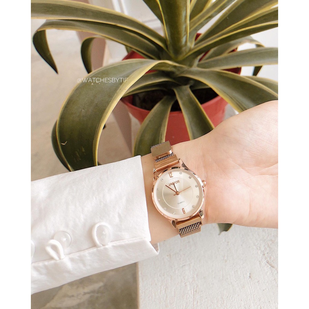 [KÈM VIDEO] Đồng hồ nữ JAEFOR màu rose gold dây nam châm chất liệu thép không gỉ 28mm | BigBuy360 - bigbuy360.vn