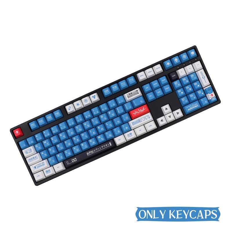 PBT 151 Keys EVA-00 Keycaps Cherry Profile DYE-Sub Mechanical Keyboard Key cap For MX Switch With  6.25U 7U Space Bar 1.5U ctrl