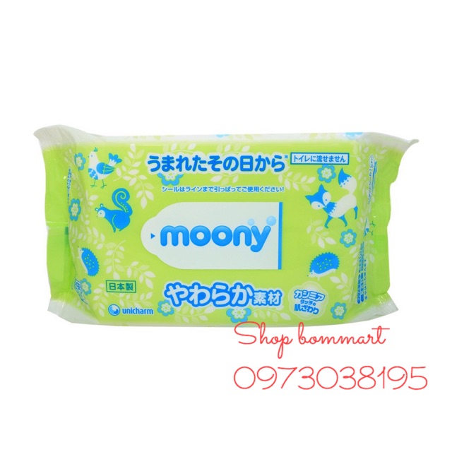 Giấy ướt moony nội địa nhật bản túi 80 tờ