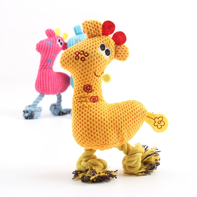 Phim hoạt hình dễ thương Deer phong cách mèo chó đồ chơi mặc đồ chơi dây thừng bông