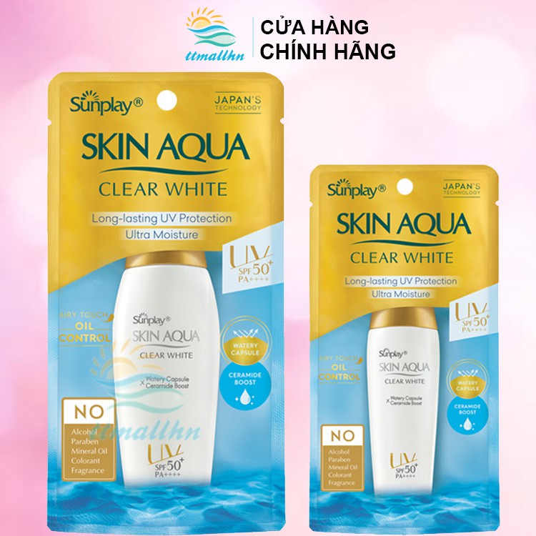 Sữa chống nắng hằng ngày dưỡng trắng cho da dầu Sunplay Skin Aqua Clear White SPF 50, PA++++ 55g
