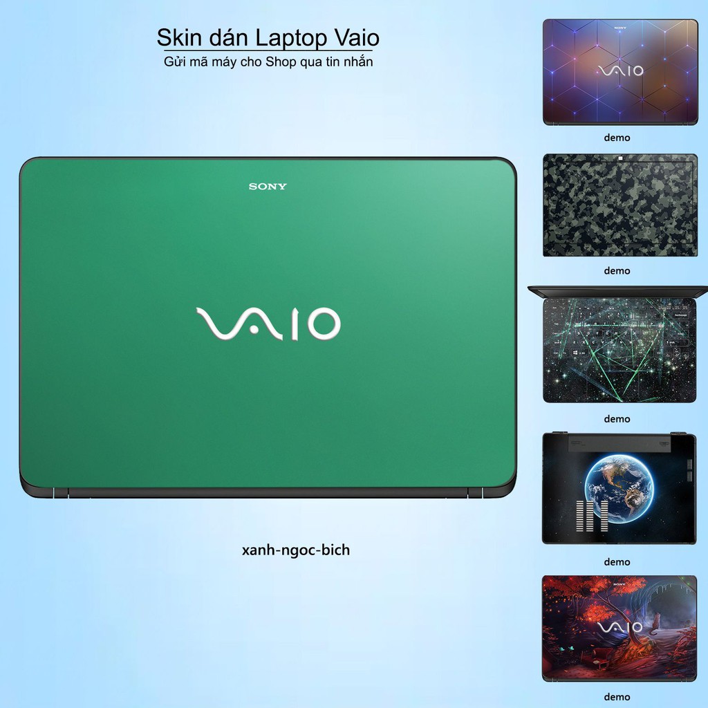 Skin dán Laptop Sony Vaio màu xanh ngọc bích (inbox mã máy cho Shop)